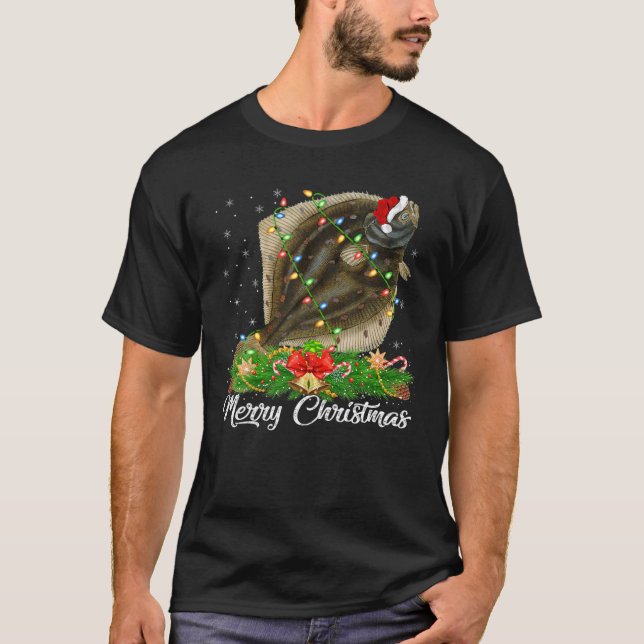 T-shirt Pêcheur Auteur Correspondant Santa Halibut Halibut (Devant)