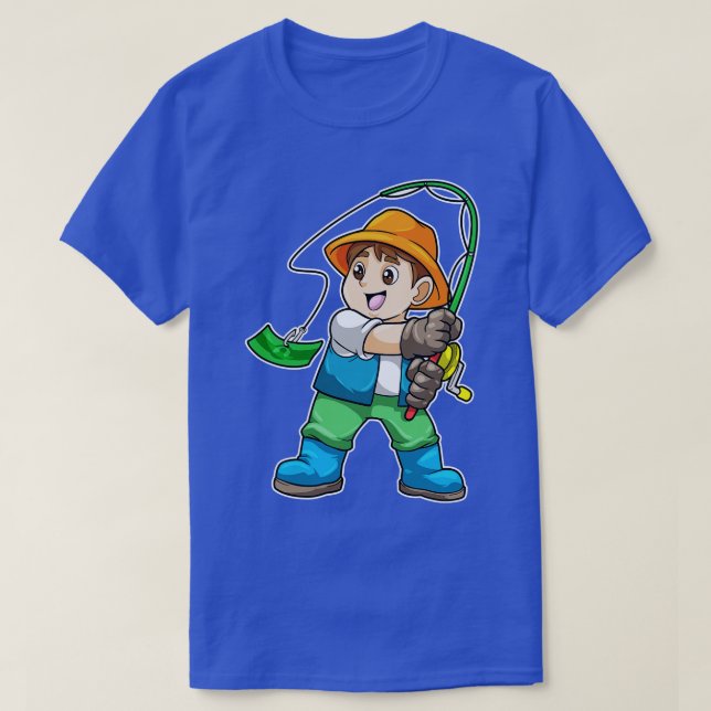 T-shirt Pêcheur avec canne à pêche (Design devant)