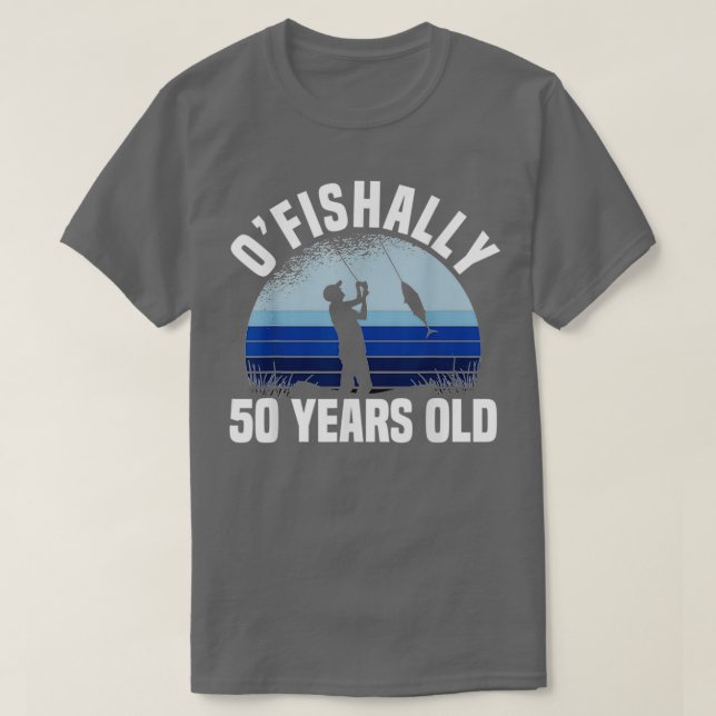 T-shirt Pêcheur de 50 ans d'âge losange 50e anniversaire f (Design devant)