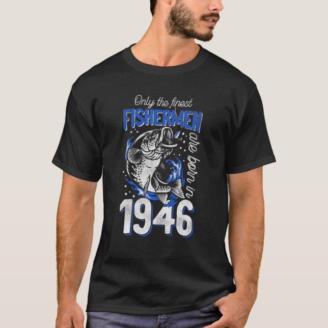 T-shirt Pêcheur De 75 Ans 1946 75E Anniversaire (Devant)