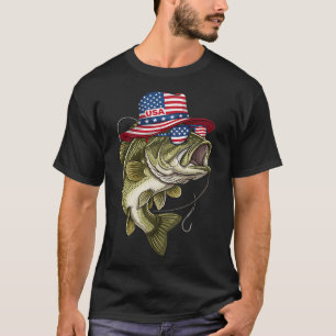T-shirt Pêcheur de bar américain patriotique