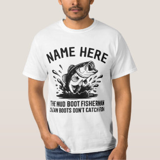 T-shirt Pêcheur de Bass à Grande Bouche au Nom Personnalis
