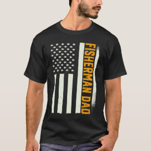 T-shirt Pêcheur de pêche patriotique Papa pêcheur