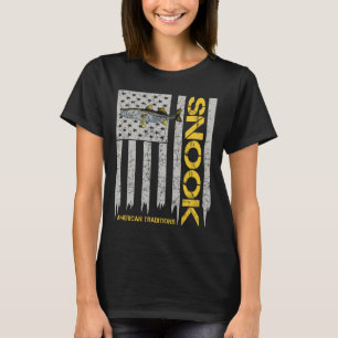T-shirt Pêcheur de snook - Drapeau américain de style vint