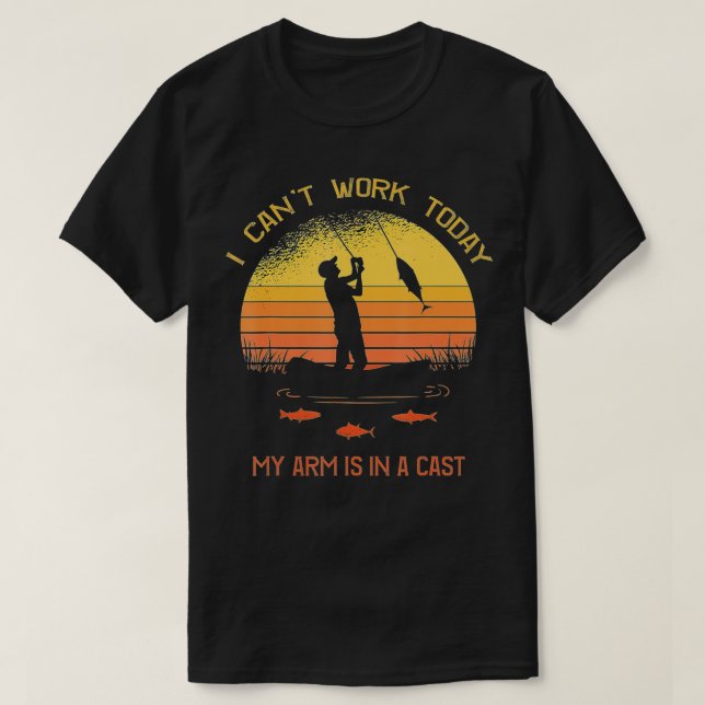 T-shirt Pêcheur, je ne peux pas travailler aujourd'hui mon (Design devant)