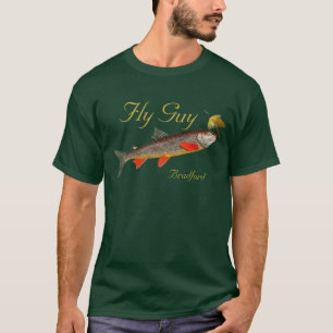 T-shirt Pêcheurs Voler Pêche Truite Mouches Aquarelle T-Sh