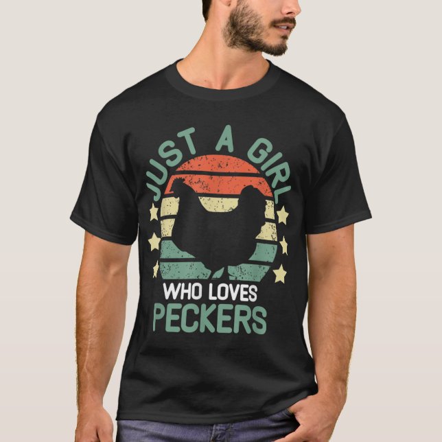 T-shirt Peckers Just A Girl Who Love Peckers fille de poul (Devant)
