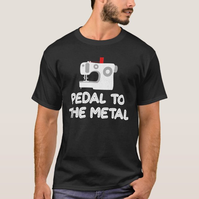T-shirt Pédale de couture astucieuse drôle au textile en (Devant)