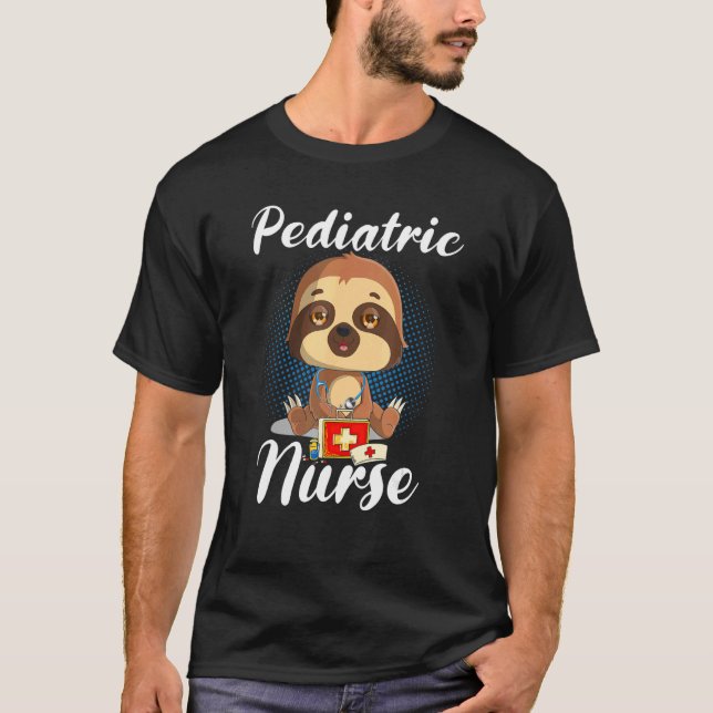 T-shirt Pediatric Nurse Shirt RN Sloth Lover Pediatrics (Devant)