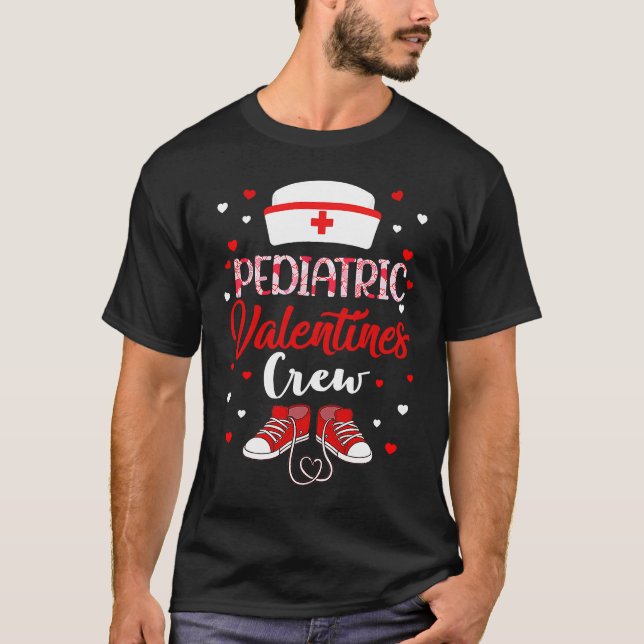 T-shirt Pediatric Nurse Valentines Crew  Valentines Day Nu (Devant)
