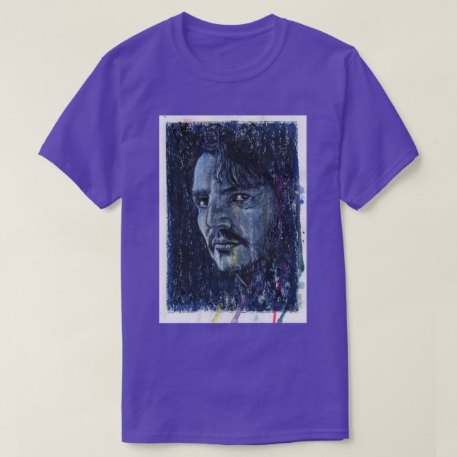 T-shirt Pedro Pascal Portrait d'huile dessinée à la main e (Design devant)