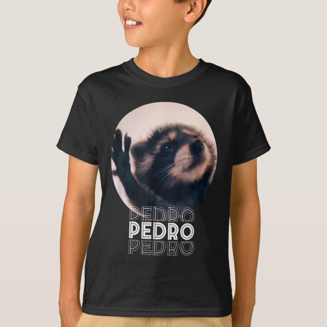 T-shirt Pedro Racoon Danse Populaire Mème Internet Mapache (Devant)