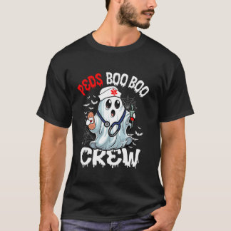 T-shirt Peds Nurse Boo Crew Funny Halloween Nurse Ghost Co