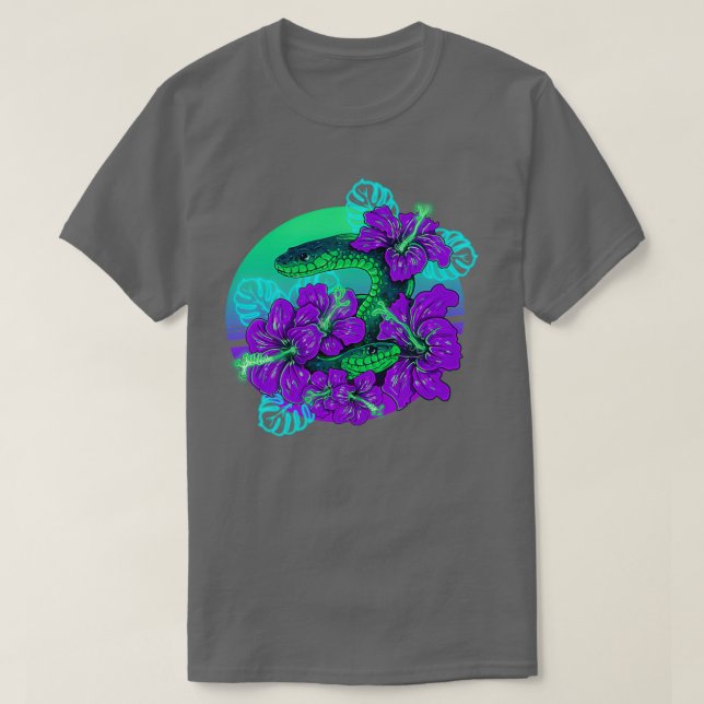 T-shirt PeekABoo vert et violet (Design devant)