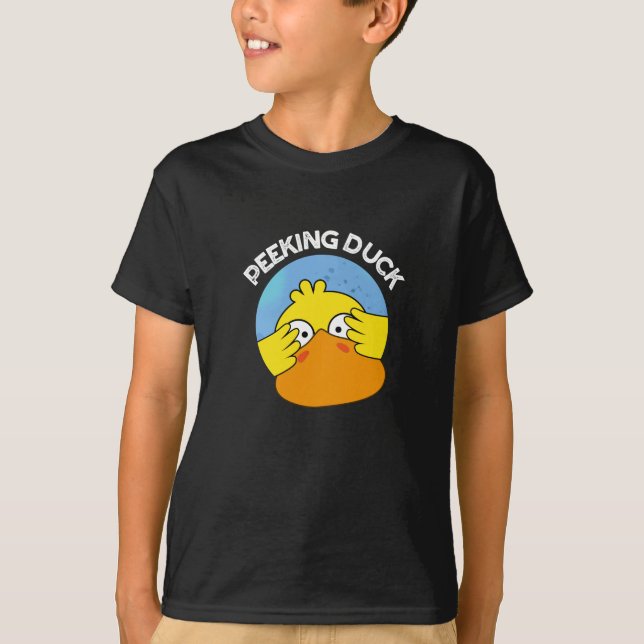 T-shirt Peeking Canard drôle Animal chinois Dish Pun Dark  (Devant)
