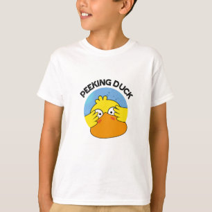 T-shirt Peeking Canard Funny Animal Chinois Plat Pun
