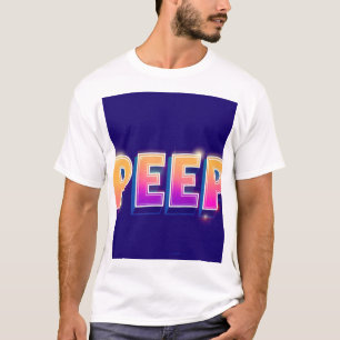 T-Shirt PEEP Dégradé Néon T-Shirt Rétro 80s Synt