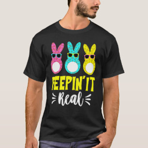 T-shirt Peepin It Real Joli Rabbit Face Trio Avec Lunettes