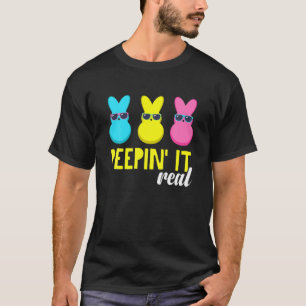 T-shirt Peepin It Real T Happy Easter Bunny Egg Hunt Funny