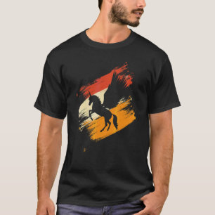 T-shirt Pegasus Licornes Chevaux Rétro Pegasos Filles Enfa