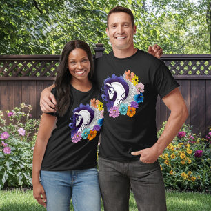 T-shirt Pegasus Noir Floral