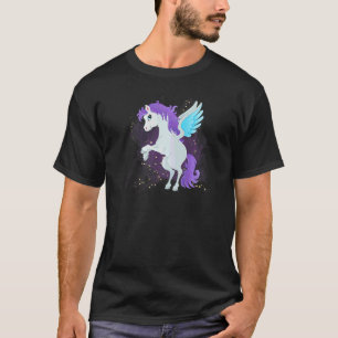 T-shirt Pegasus Violet Graphique Cheval Ailes Magie