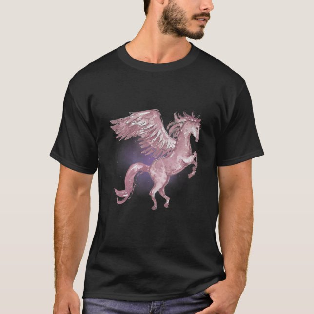T-shirt Pegasus Watercolor Fantasy Mythical Mystic (Devant)