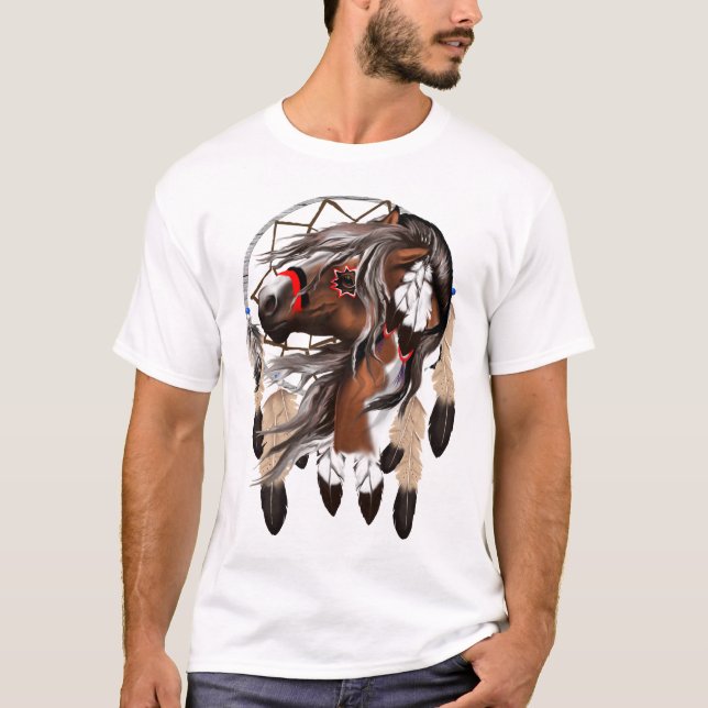 T-shirt Peignez la chemise de Dreamcatcher de cheval (Devant)