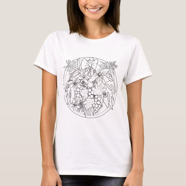 T-shirt Peins-toi un motif tropical (Devant)