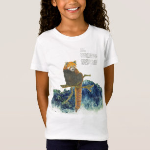 T-Shirt Peint à la main en voie de disparition Panda rouge