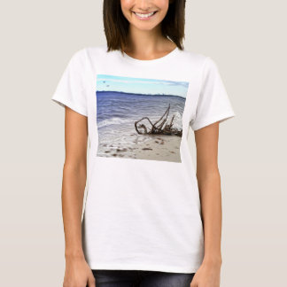 T-shirt peint de bois de flottage