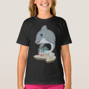 T-shirt Peintre de dauphin Peinture de pinceau