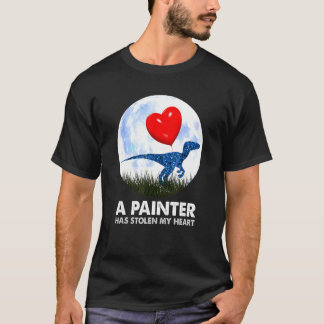T-shirt Peintre t rex Dinosaur humour