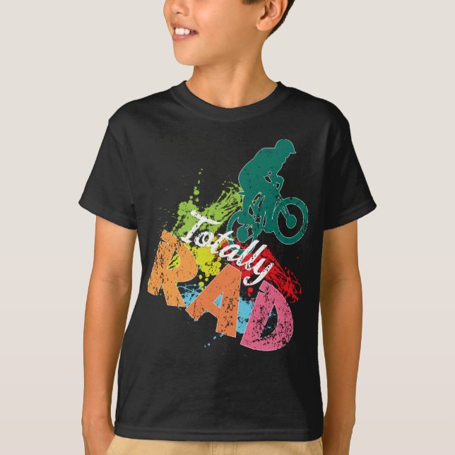 T-shirt Peinture à bicyclette couleur rétro des années 80 (Devant)