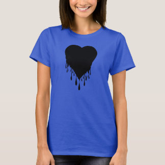 T-shirt Peinture à goutte du coeur noir