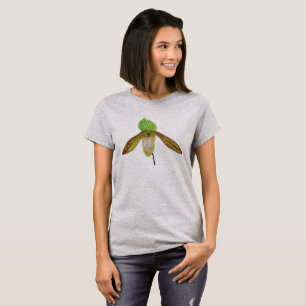 T-shirt Peinture à l'aquarelle botanique d'orchidée Paphio