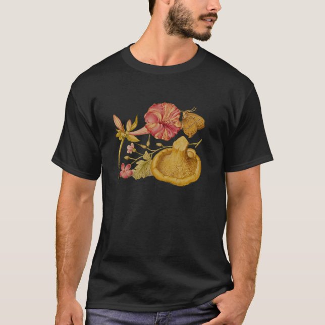 T-shirt Peinture à l'aquarelle des champignons papillons (Devant)