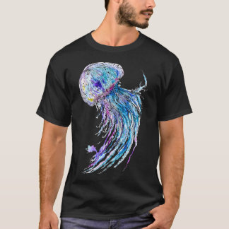 T-shirt Peinture à l'aquarelle et à l'encre de méduse