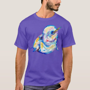 T-shirt peinture à l'aquarelle Narwhal peinture à l'image