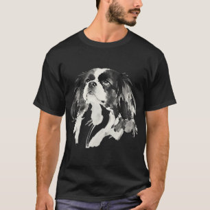 T-shirt Peinture à l'encre de Spaniel Tibétain de près