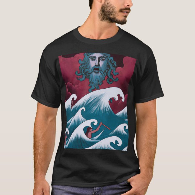 T-shirt Peinture à l'huile de Neptune Crimson (Devant)