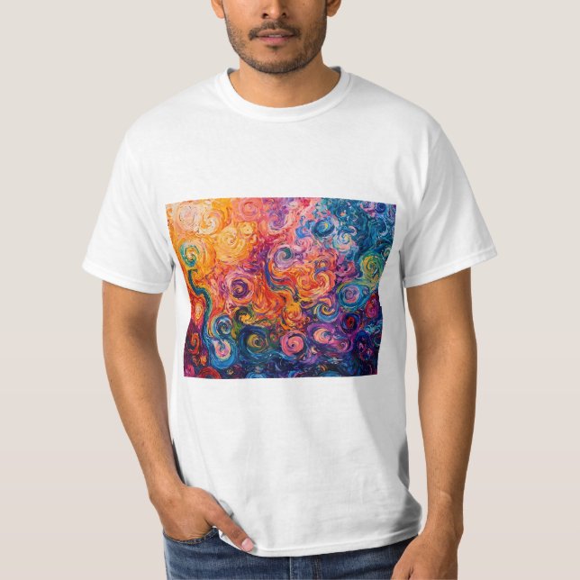 T-shirt Peinture à l'huile de tourbillons psychédélique (Devant)