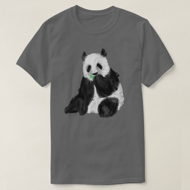 T-shirt Peinture à l'ours de Panda assis branché (Design devant)