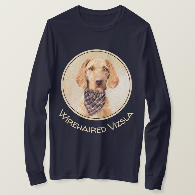 T-shirt Peinture À poils durs de Vizsla - Beau art origina (Design devant)