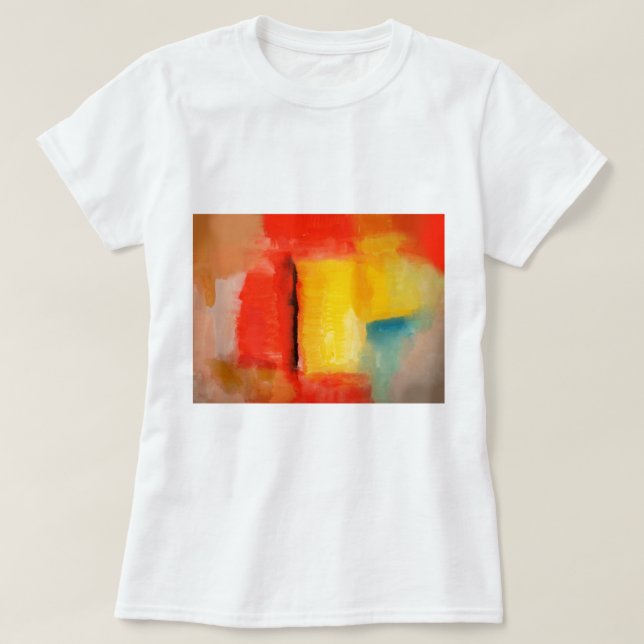 T-shirt Peinture Abstraite rouge moderne (Design devant)