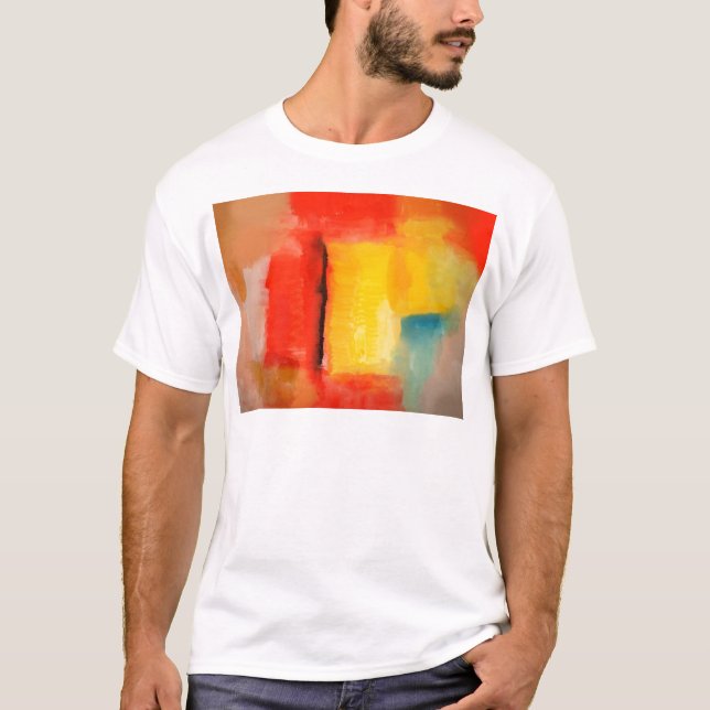 T-shirt Peinture Abstraite rouge moderne (Devant)