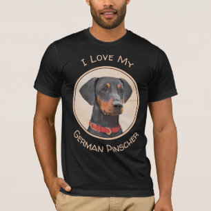 T-shirt Peinture allemande Pinscher peinture art animal or