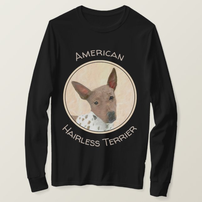 T-shirt Peinture américaine sans poil Terrier - Chien Art (Design devant)