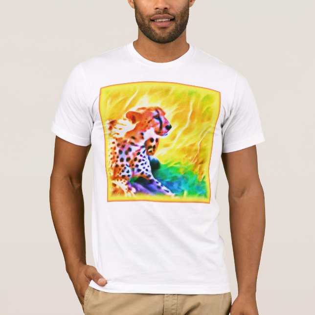 T-shirt Peinture animale puissante de Cheetah. Commandez d (Devant)