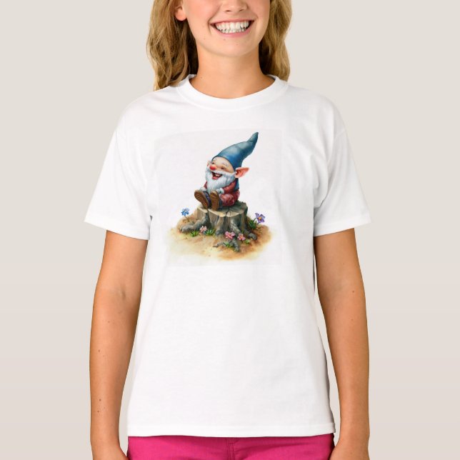 T-shirt Peinture aquarelle d'un joyeux Gnome (Devant)